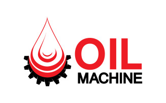 Oil Gear Machine logo symbol design, oil drop logo with vector gear v6