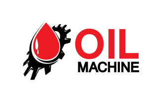 Oil Gear Machine logo symbol design, oil drop logo with vector gear v9