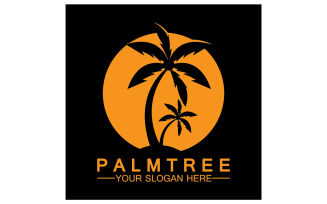 Palm tree hipster vintage logo vector icon illustration v15