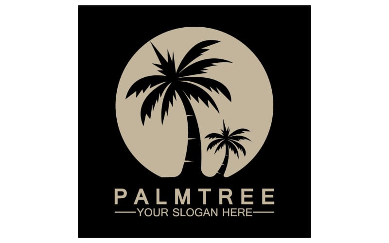 Palm tree hipster vintage logo vector icon illustration v16 Logo Template