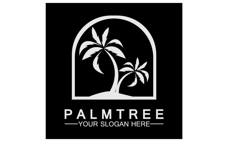 Palm tree hipster vintage logo vector icon illustration v17 Logo Template