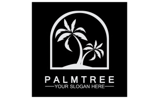 Palm tree hipster vintage logo vector icon illustration v17