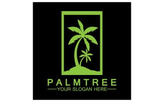 Palm tree hipster vintage logo vector icon illustration v18