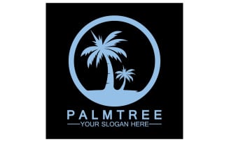 Palm tree hipster vintage logo vector icon illustration v20