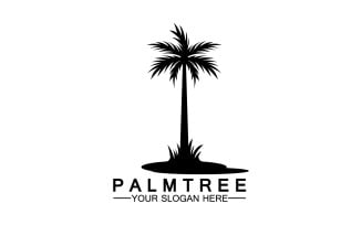 Palm tree hipster vintage logo vector icon illustration v7