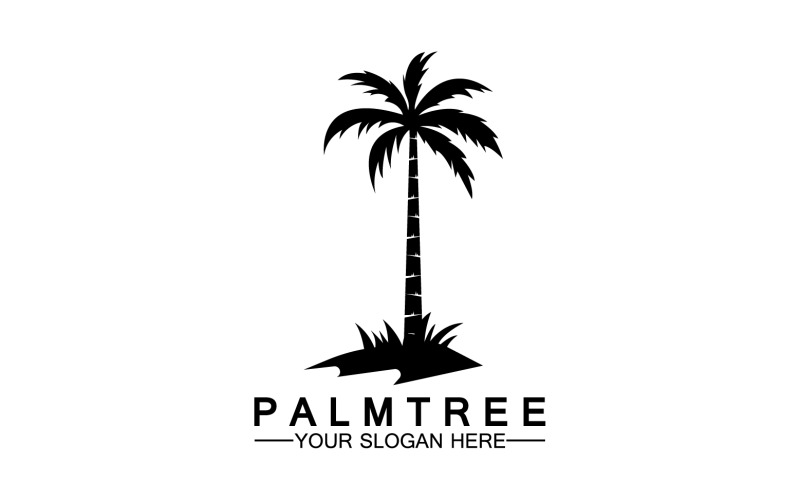 Palm tree hipster vintage logo vector icon illustration v8 Logo Template