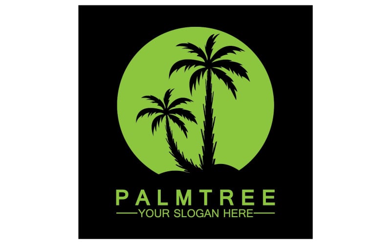 Palm tree hipster vintage logo vector icon illustration v9 Logo Template