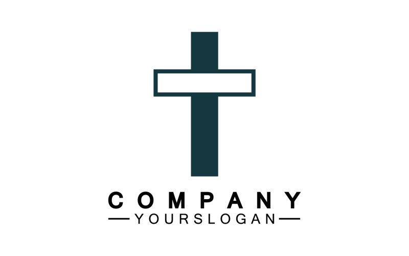 Christian cross vector symbol flat style. v1 Logo Template