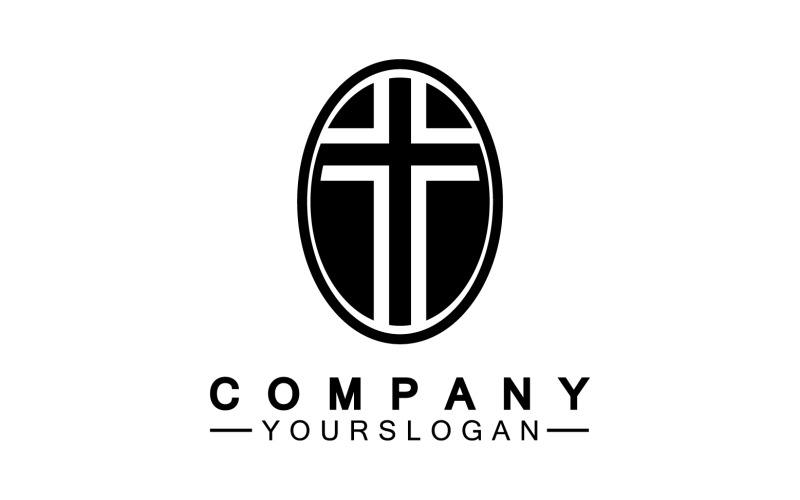 Christian cross vector symbol flat style. v27 Logo Template