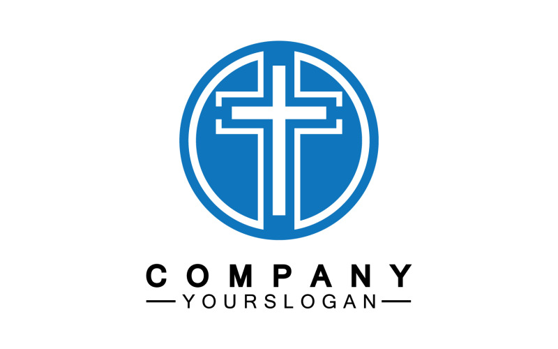 Christian cross vector symbol flat style. v39 Logo Template