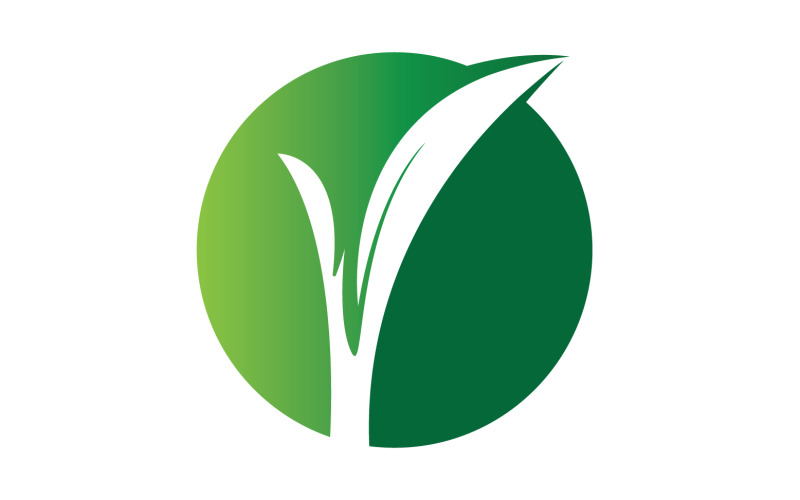 Natural leaf mint green logo illustration design vector v23 Logo Template