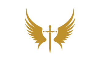 Sword with Wings. Golden Sword Symbol v1