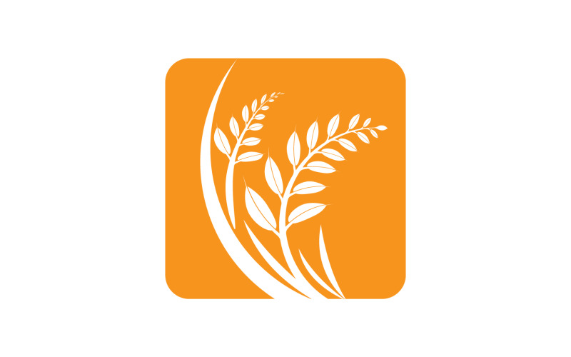 Golden Wheat Ears Harvest Decorative Element v11 Logo Template