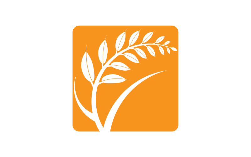 Golden Wheat Ears Harvest Decorative Element v14 Logo Template