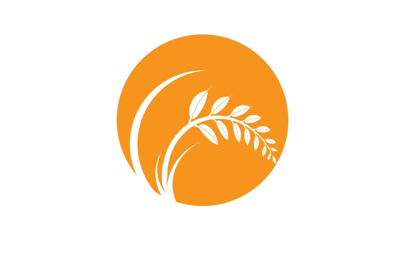 Golden Wheat Ears Harvest Decorative Element v19 Logo Template