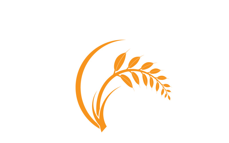 Golden Wheat Ears Harvest Decorative Element v1 Logo Template