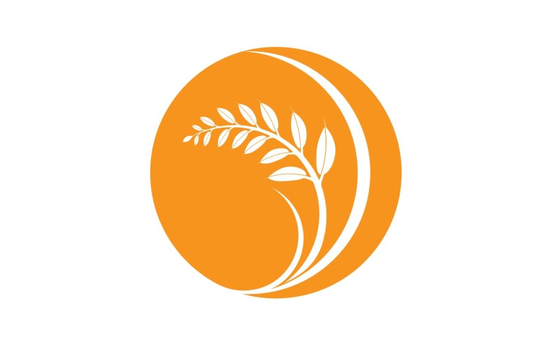 Golden Wheat Ears Harvest Decorative Element v24 Logo Template