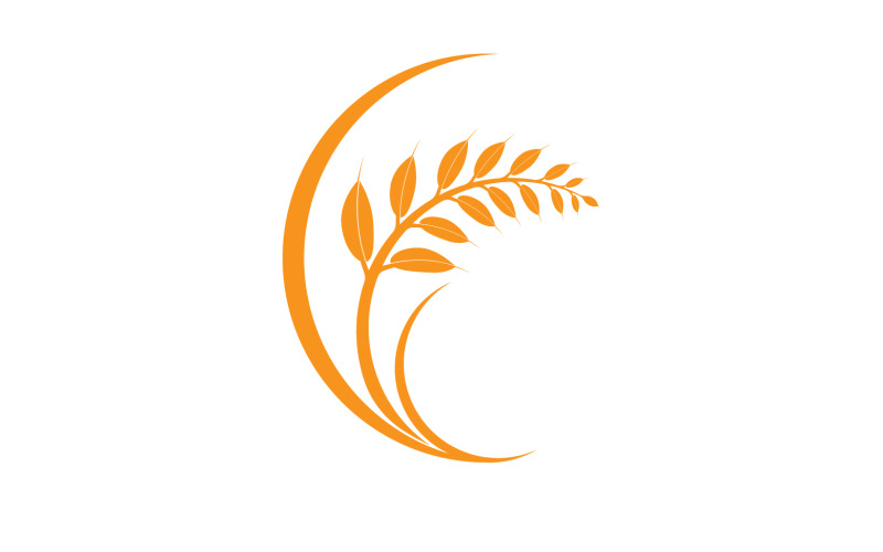 Golden Wheat Ears Harvest Decorative Element v3 Logo Template