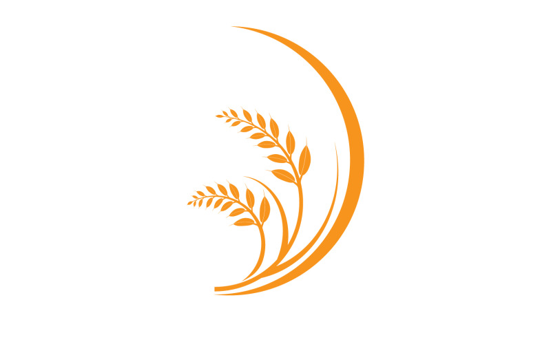 Golden Wheat Ears Harvest Decorative Element v6 Logo Template