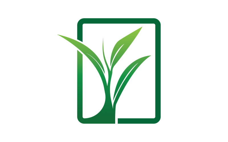 Natural leaf mint green logo illustration design vector v31 Logo Template
