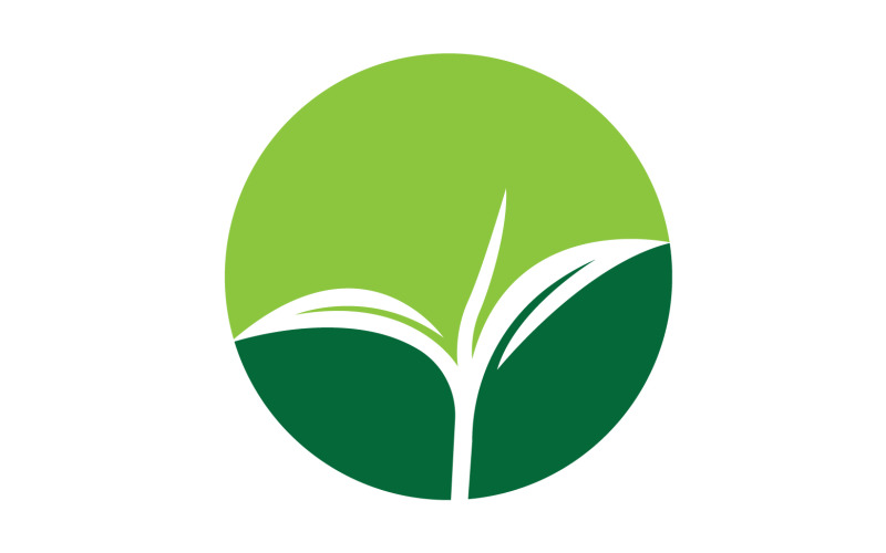 Natural leaf mint green logo illustration design vector v36 Logo Template