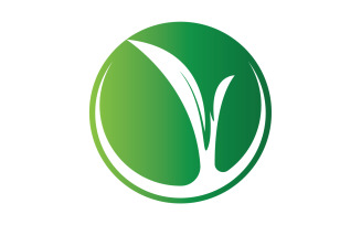 Natural leaf mint green logo illustration design vector v37