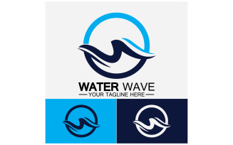 Ocean Wave Logo Template Vector v10
