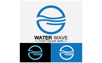 Ocean Wave Logo Template Vector v12
