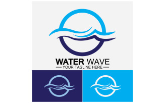 Ocean Wave Logo Template Vector v13