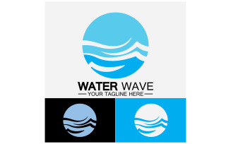 Ocean Wave Logo Template Vector v14