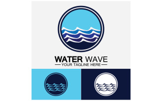 Ocean Wave Logo Template Vector v1