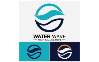 Ocean Wave Logo Template Vector v3