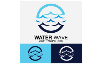 Ocean Wave Logo Template Vector v6