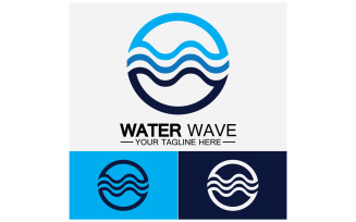 Ocean Wave Logo Template Vector v7