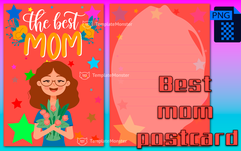 Best mom postcard 2 ("Best Mom") Illustration