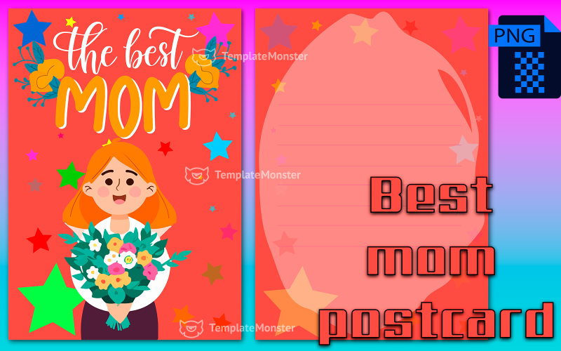 Best mom postcard 3 ("Best Mom") Illustration