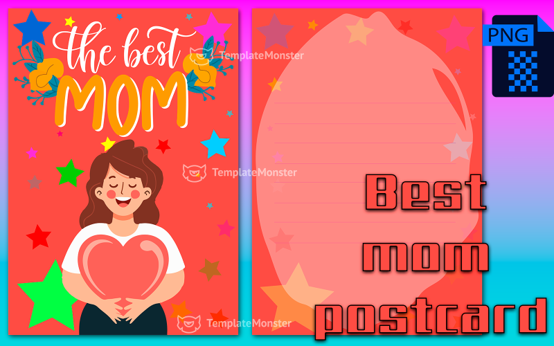 Best mom postcard 4 ("Best Mom") Illustration