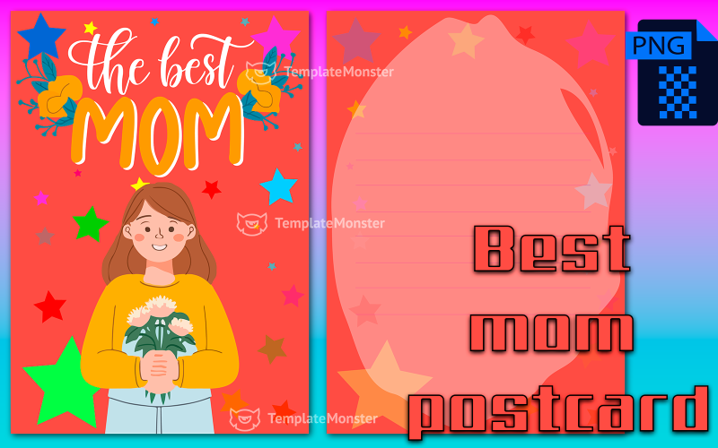 Best mom postcard 5 ("Best Mom") Illustration