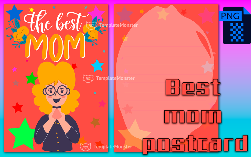 Best mom postcard 6 ("Best Mom") Illustration