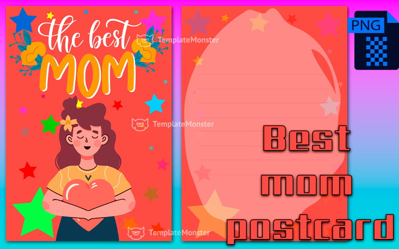 Best mom postcard ("Best Mom") Illustration