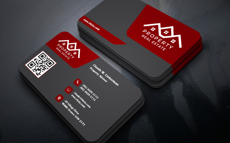 Business Card for Property Investment Analyst - Real Estate Investment Strategist Corporate Identity
