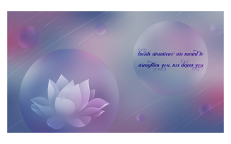 Inspirational Background 14400x8100px With Blooming Lotus and Message About Harsh Situation