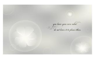 Inspirational Background 14400x8100px With Shining Flowers And Message About Personal Worth