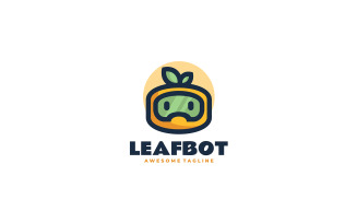 Leaf Robot Simple Mascot Logo