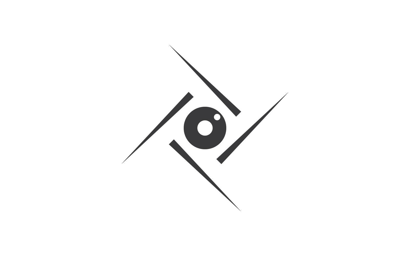 Obturateur caméra logo icône vecteur design plat