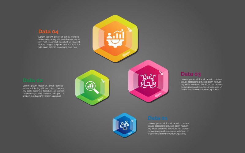 Polygon style business infographic template design. Infographic Element