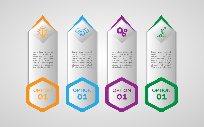 Ractangular and polygon style vector infographic design. Infographic Element