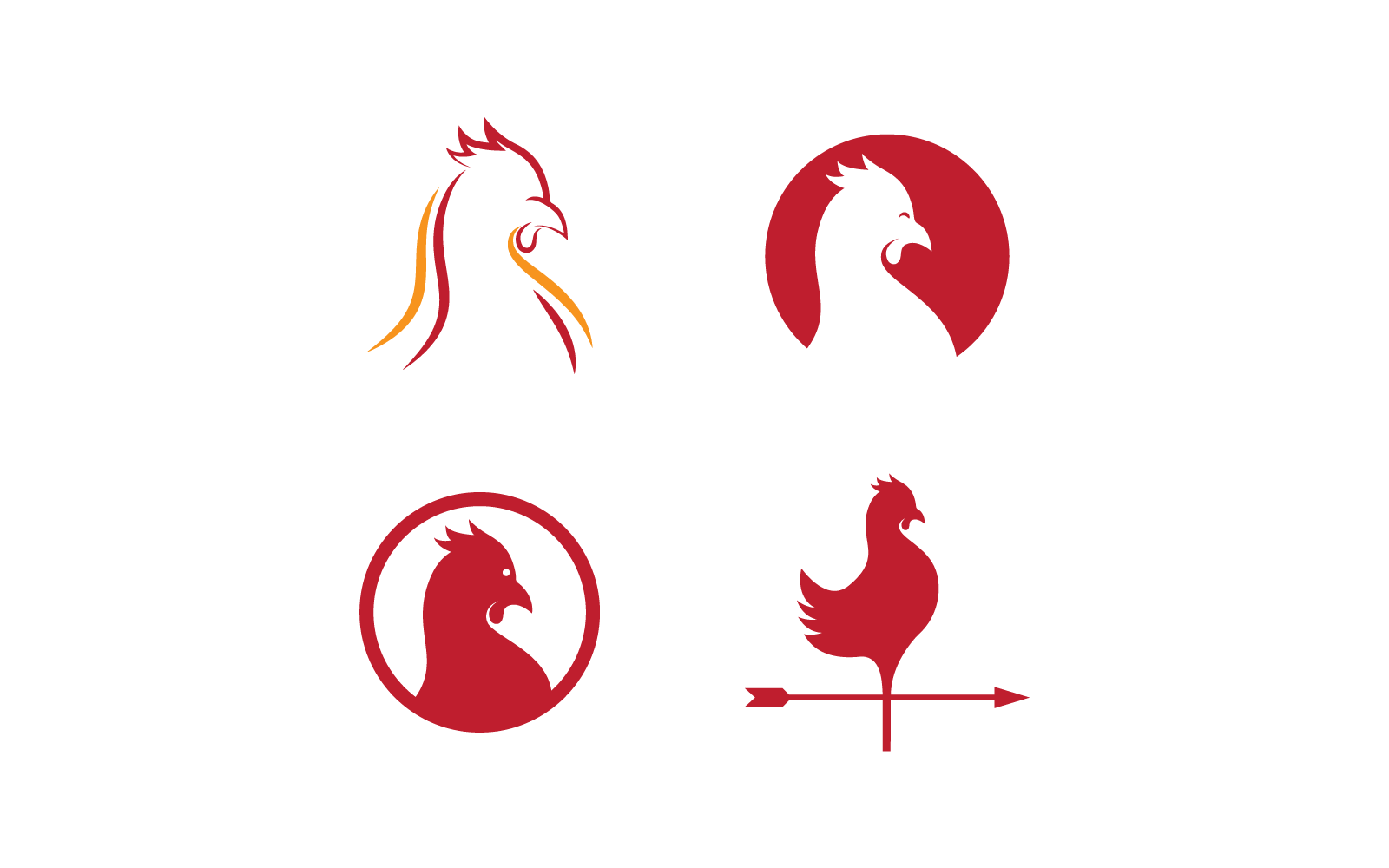 Rooster logo vector illustration template