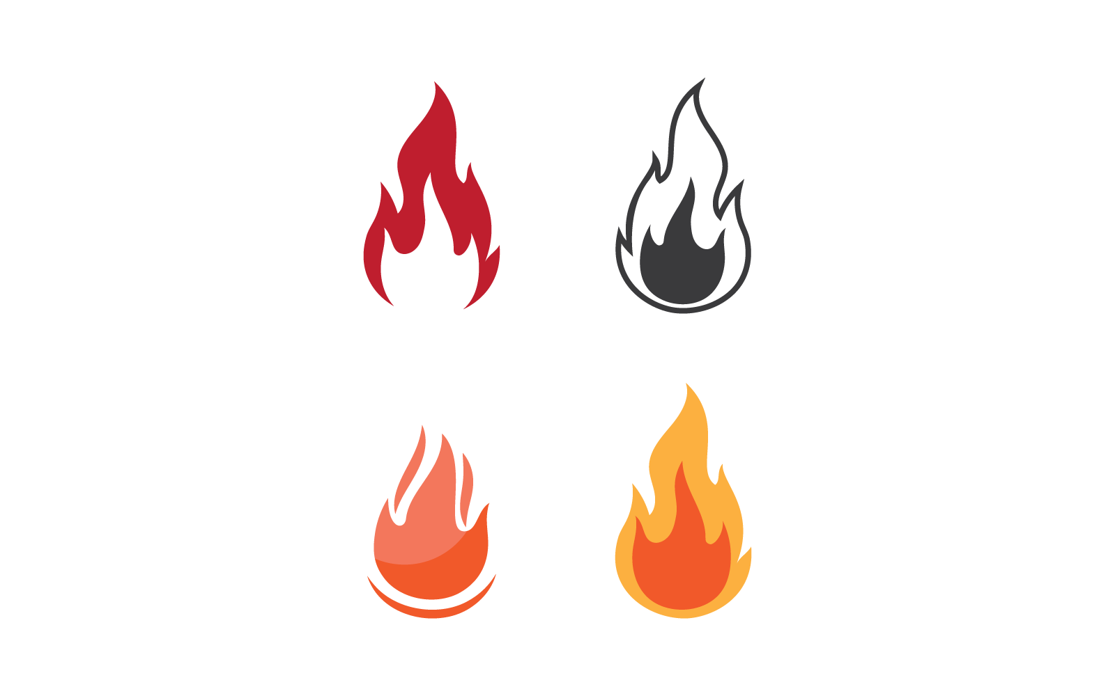 Vector de logotipo de llama de fuego, plantilla de logotipo de vector de petróleo, gas y energía