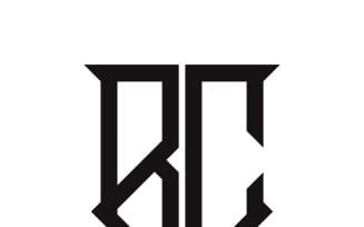 A monogram logo from B and C black letters in the gothic style